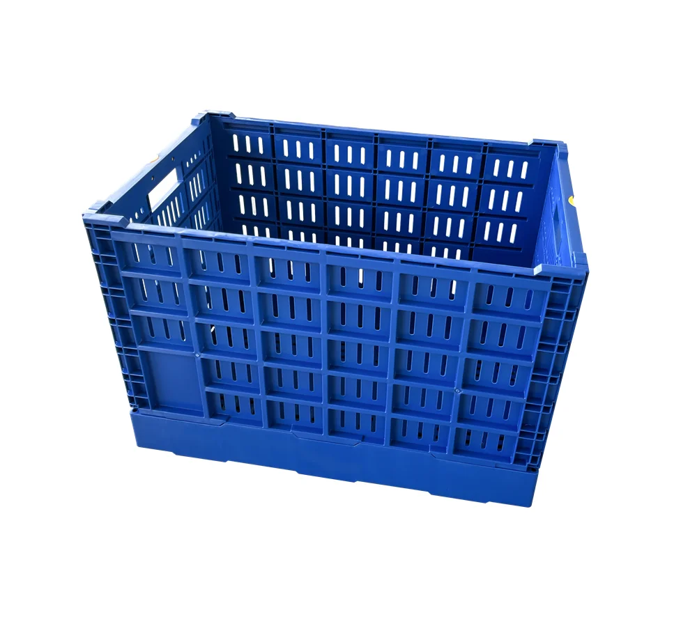 durable 600x400x400 mm mesh type plastic turnover box folding box crate for fruit and vegetable storage