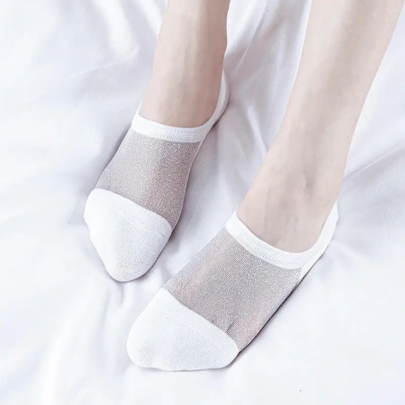 Factory Wholesale Comfortable Summer No Show Girls Lace Mesh Socks Women Silk Socks