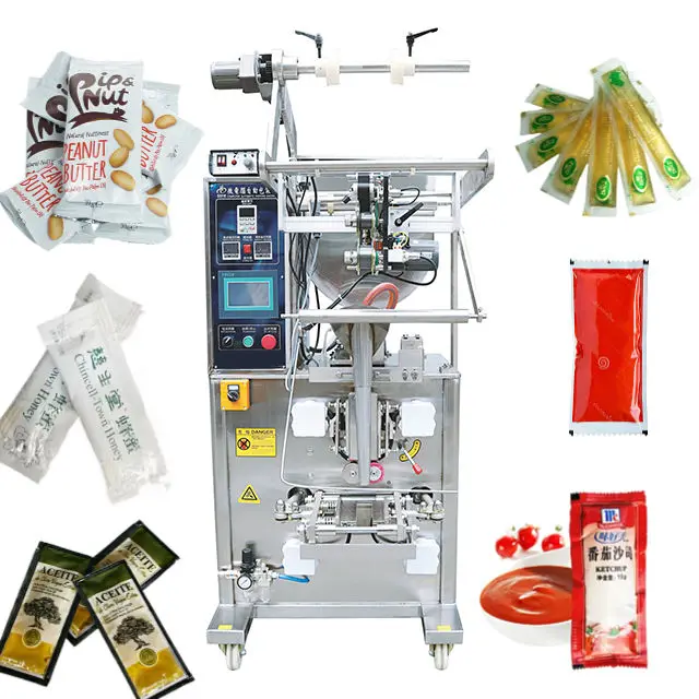Automatic Small Sachet Cooking Oil Soy Sauce Chilli Sauce Filling Sealing Packing Machine