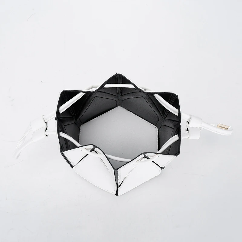 Fashion design foldable small hand bag for women 2024 new ladies messenger crossbody bag pu leather bucket bag purses