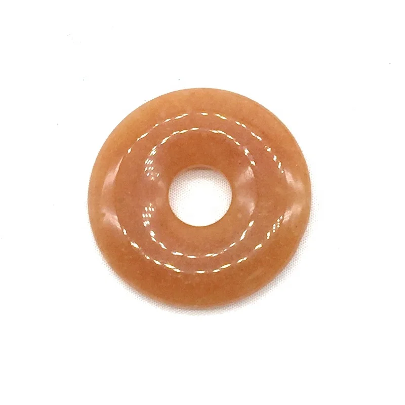 Nature Stone Bead Pendant Donut Charm Round Circle for DIY Jewelry Making Supplies Lava Jaspers Jade Tiger Eye Necklace Pendants