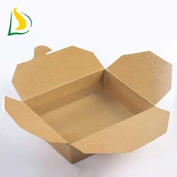 disposable salad takeaway box Outside Printing paper Folding kraft paper salad box take away packaging salad boxes for lunch
