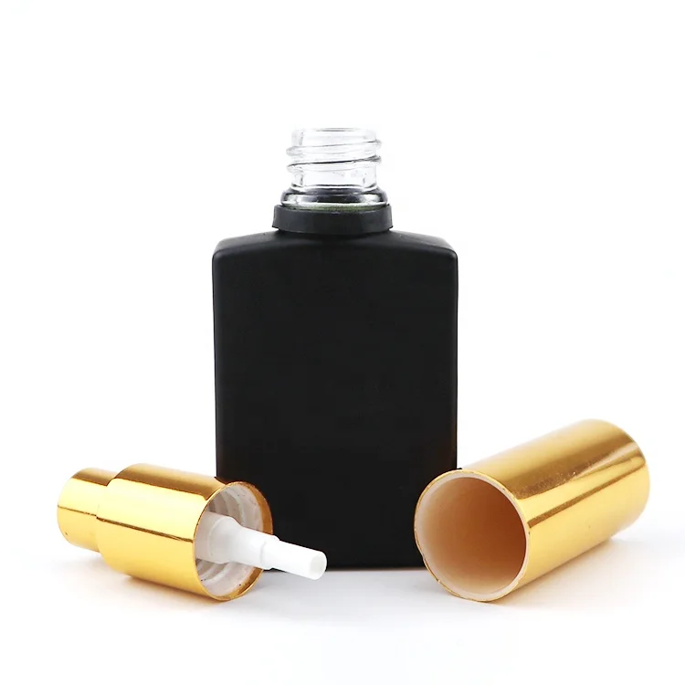 wholesale bulk recycled empty room perfume  arabic 30 ml custom made cap black matte rectangle spray bottles glass for skincare
