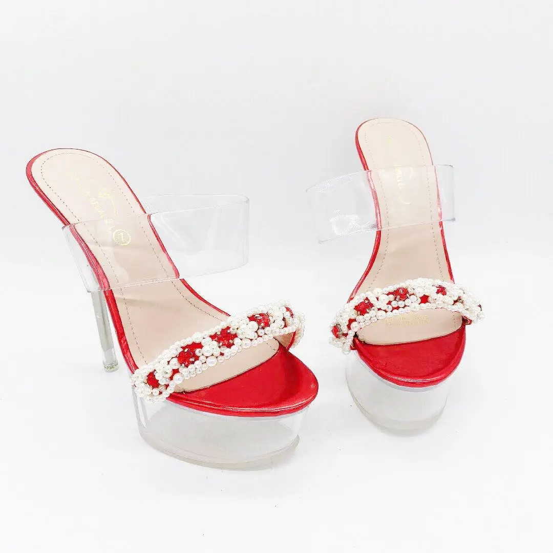 
Yellow Beige Elegant Style Night Bar Night Club Platform Shoes Summer High Heels Shoes for Women Pumps Super High Thin Sandals 