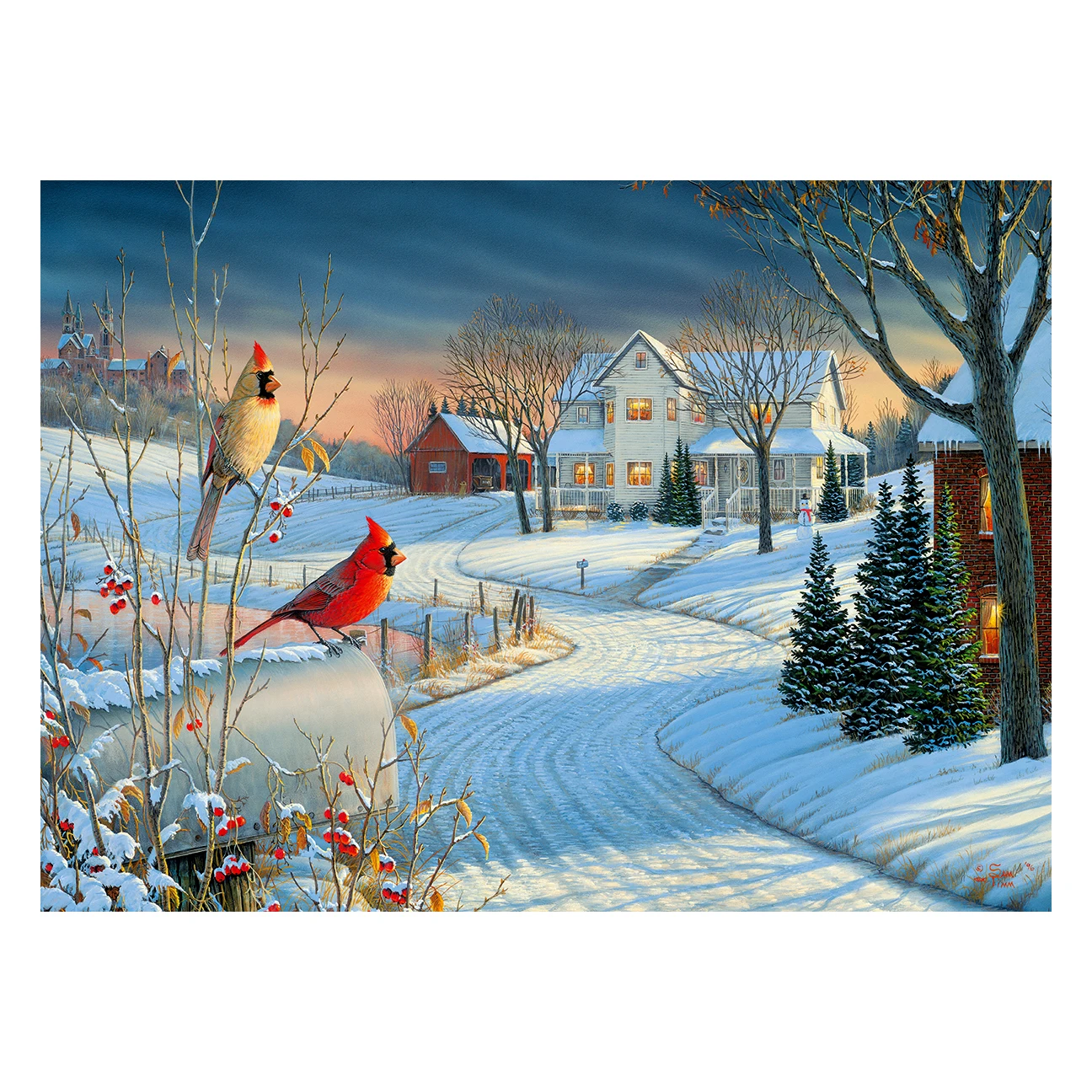 
Customized Arts 5d Diy Diamond Painting Birds Winter Landscape Cross Stitch Diamond Embroidery Country Cardinals Mosaic Home Dec 