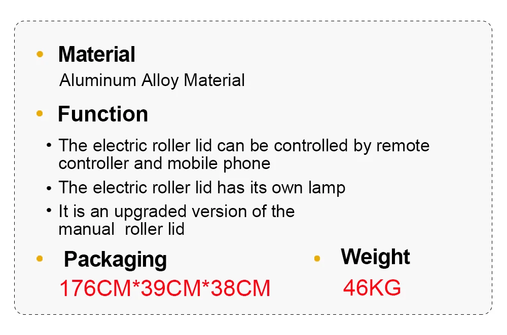 Customization Universal Electric Roller Shutter Tonneau Cover Truck Bed Cover For Ford F150