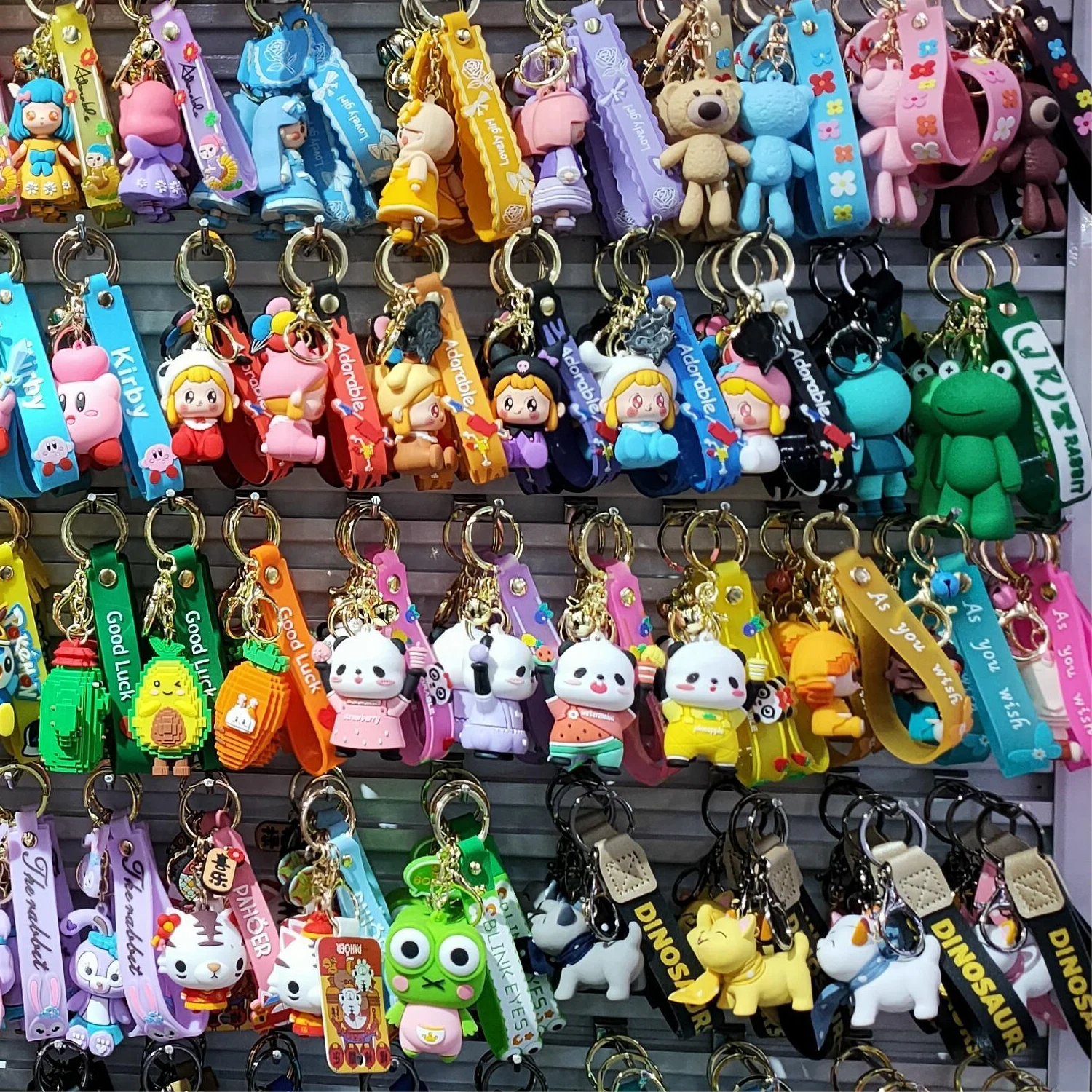 3D cartoon anime personalized customization PVC keychain rubber car keychain doll backpack pendant promotion keychain