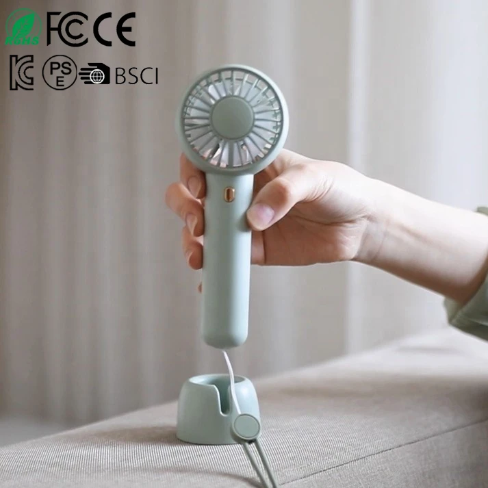 Nice mini handy shape with double fan blades stronger wind portable and USB rechargeable mini fan