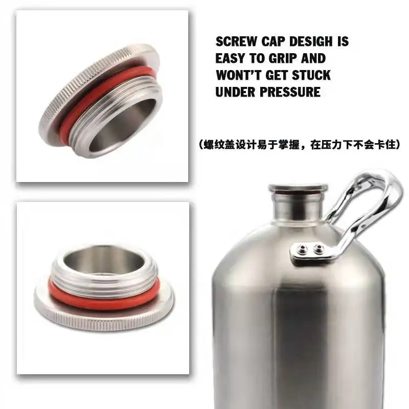 factory price brand new stainless steel AISI304 draft beer mini keg 2L/3.6L/5L/8L whiskey soda wine home bar growler
