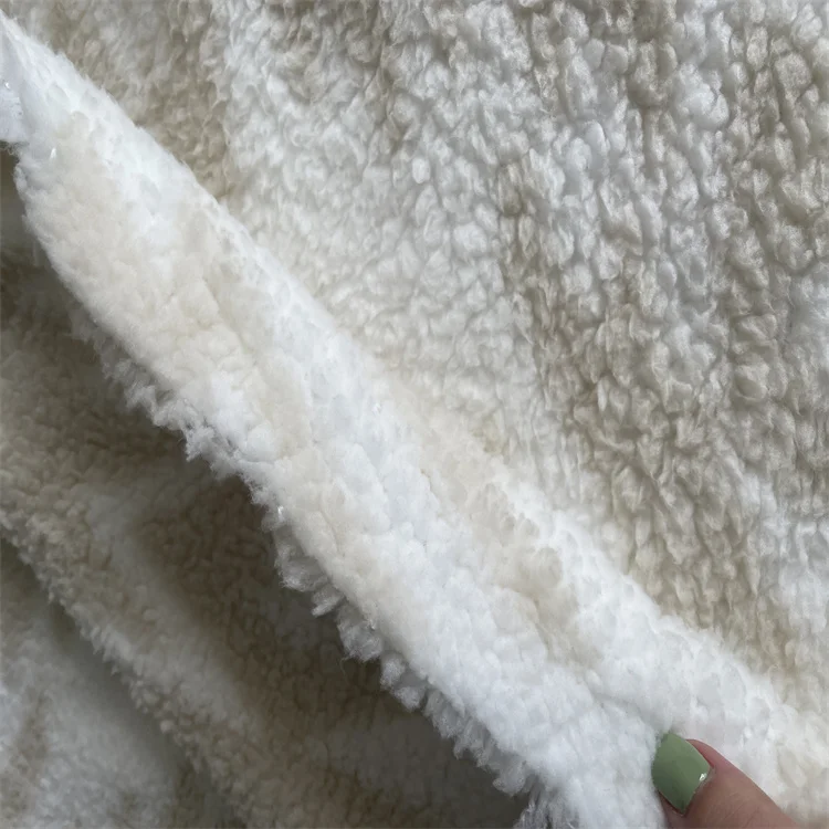 
100% POLY DOUBLE SHERPA CHEAPER FASHION HIGH QUALITY STOCK FABRIC IN PLAID 