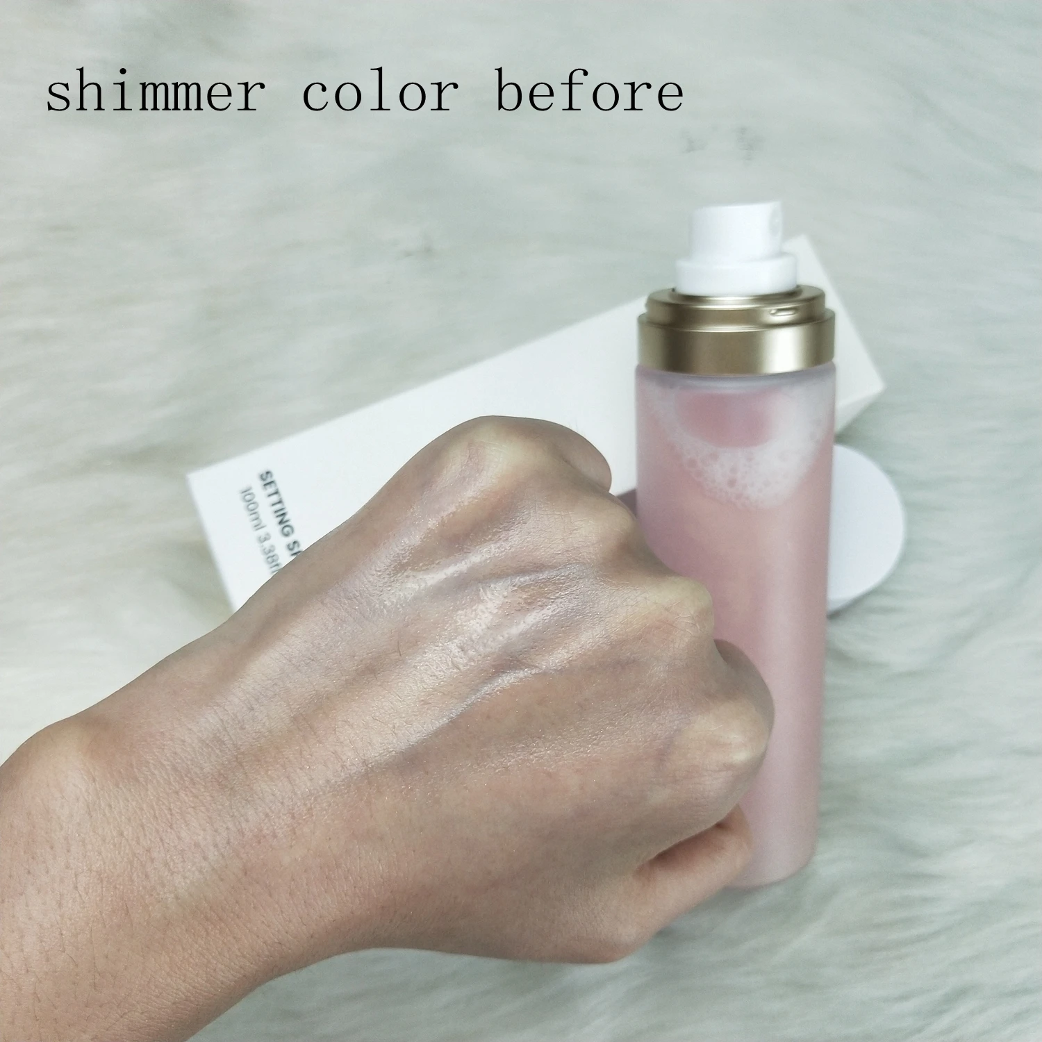 Cruelty free private label matte vegan shimmer waterproof quick dry makeup setting spray