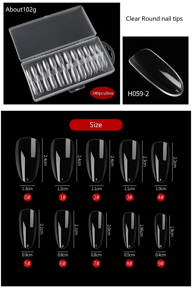 240 Pieces  Nail Transparent Non-trace Ultra-thin Nail Extension Fake Nail Patch Manufacturers Direct PVC