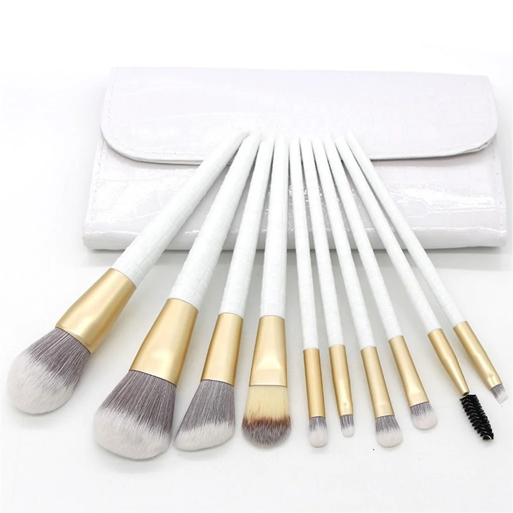 Crocodile Grain Makeup Brushes Set Foundation Blush Contour Powder Liquid Cream Face Eyeshadow Brushes Kit