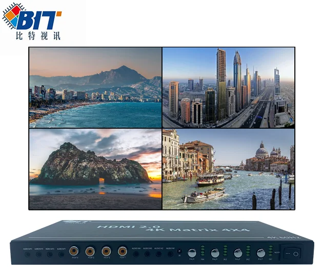 Лидер продаж 4K @ 60Hz Edid 2X2 4X4 аудио Матрица-Hdmi коммутатор 4 в выхода Hdmi сплиттер для ТВ