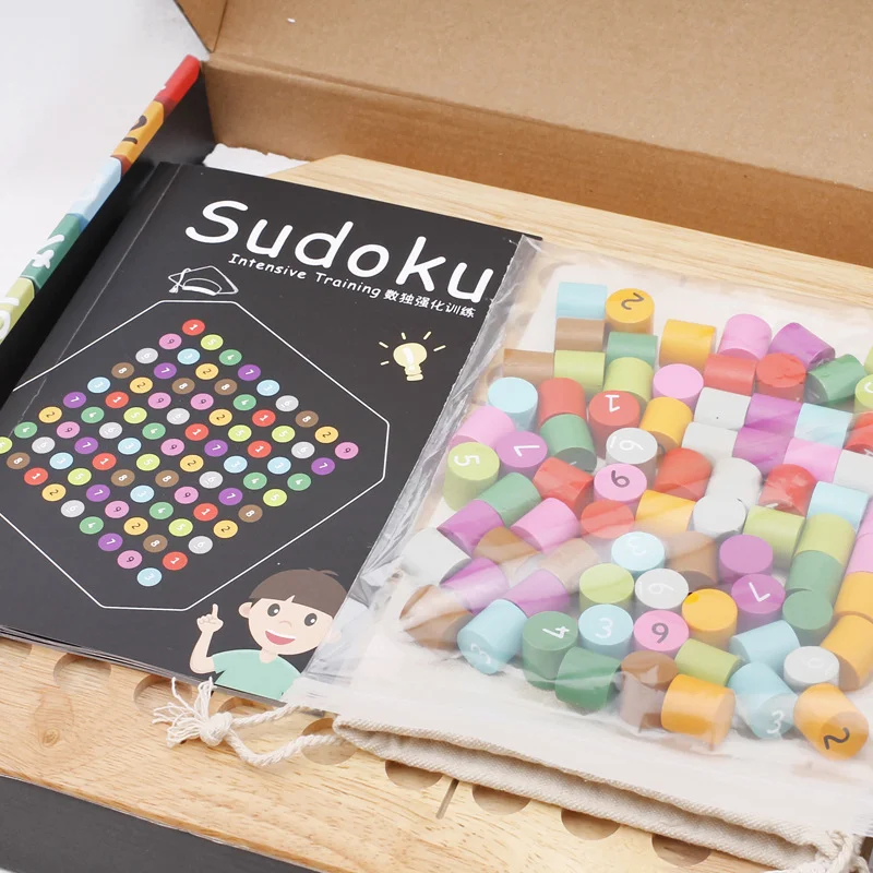 Math Educational Toys Kid Wooden Logic Thinking Sudoku Puzzle Blcoks Game  Math Teaching Aids Toys for Kids