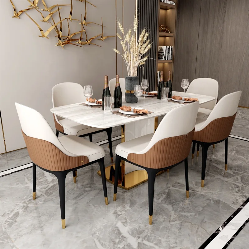 Luxury Modern Dining room Furniture White Marble Table Top Dining Room Table ceramic dining table