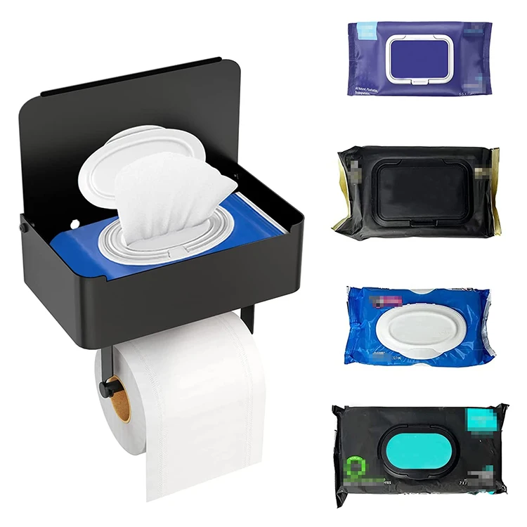 Keep Your Wipes Hidden Out of Sight Flushable With Wipes Holder Wet Wipe Dispenser Phone Shelf Toilet Paper Holder With Storage