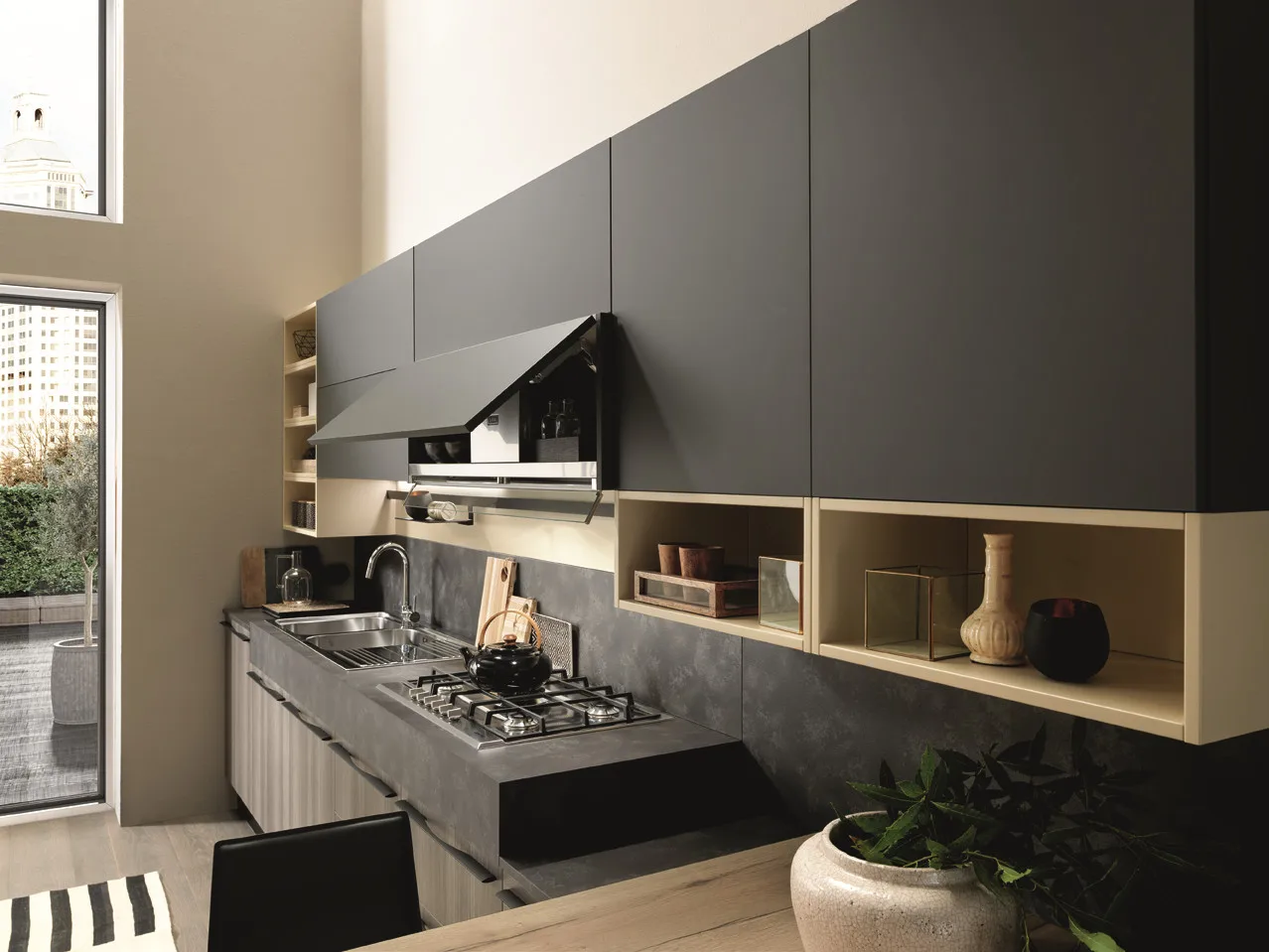 home modern modular ready made kitchen cabinets