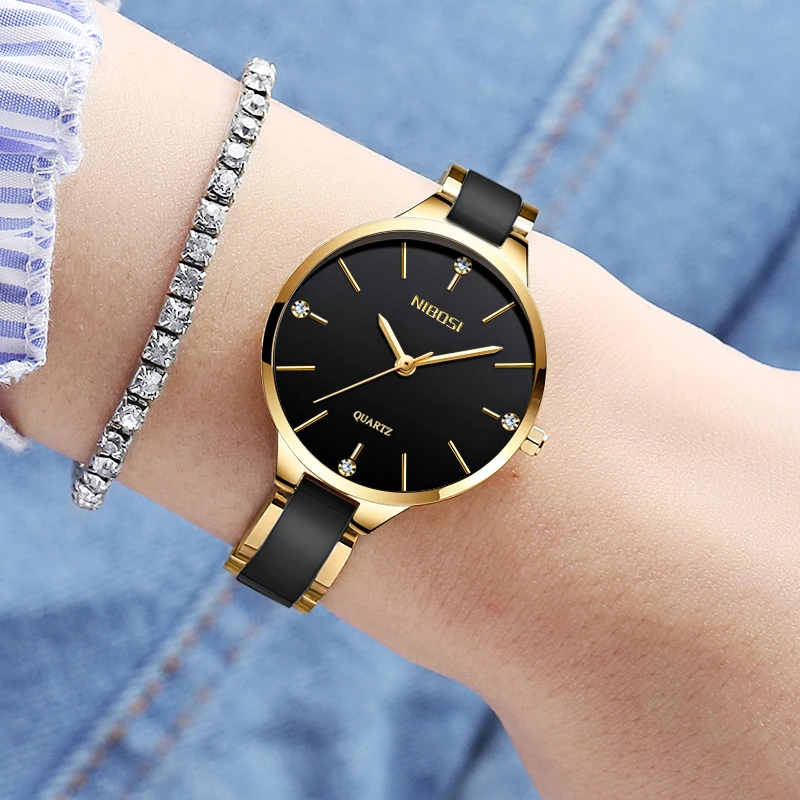  NIBOSI часы для женщин женские креативные керамический браслет Relogio Feminino Montre