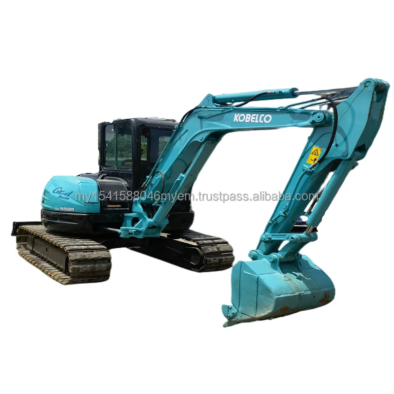 hot sale used kobelco sk55 5ton Mini Excavator With Side Swing Function