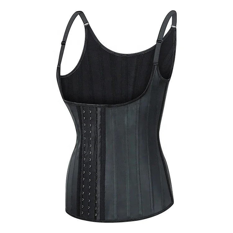 
7008 Wholesale Slimming Latex Corset 25 Steel Bone Vest Waist Trainer Latex with Hooks 