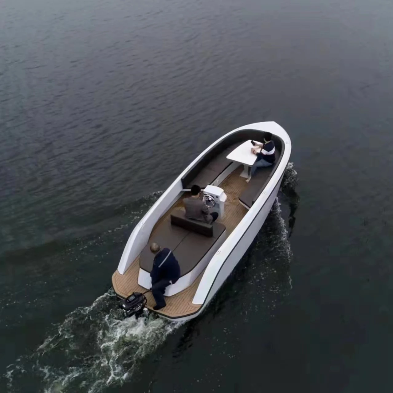 Luxury Ultimate Open Sports Cruiser and Lines are Overtly Sporty Fiberglass dual console yacht boat