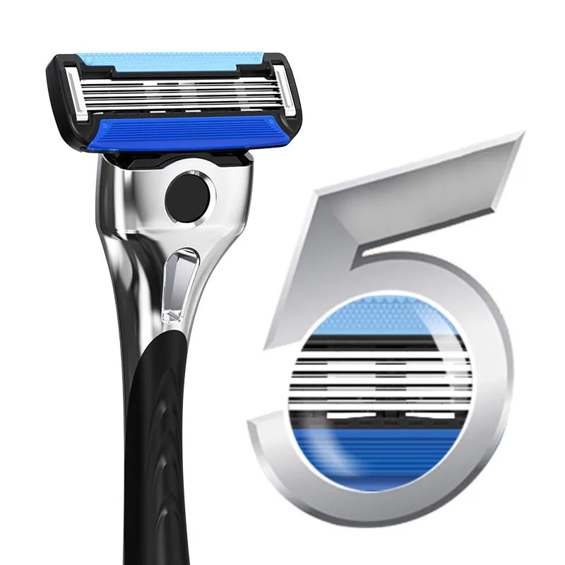 Safety Shaving Razor Men High Quality Metal Handle Shaving Razor Body Razor with 5 Layers Blades