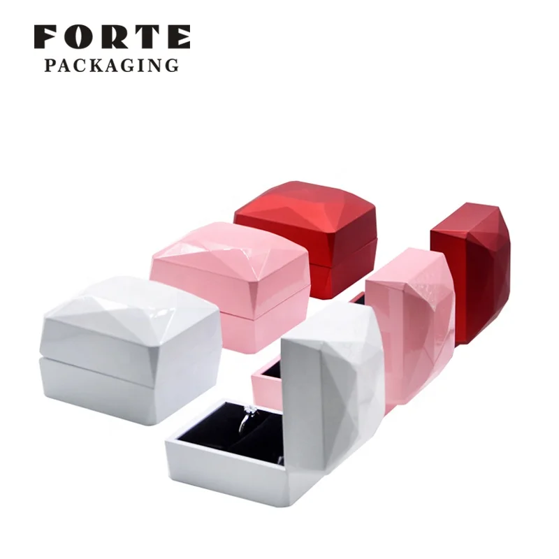 FORTE New Design High Quality Led Light Paint Jewelry Box Packaging Luxury Jewelry Organizer Box Jewelry Gift Box