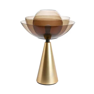 Simple modern creative personality lotus glass table lamp designer Nordic living room study bedroom bedside table