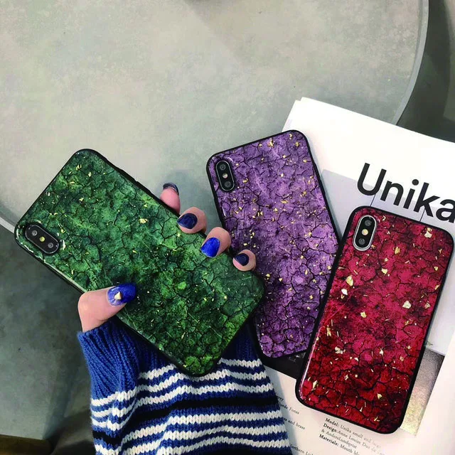 Suitable for iPhone 11 pro Korean style gold leaf marble pattern 7 / 8 plus mobile phone case plastic case