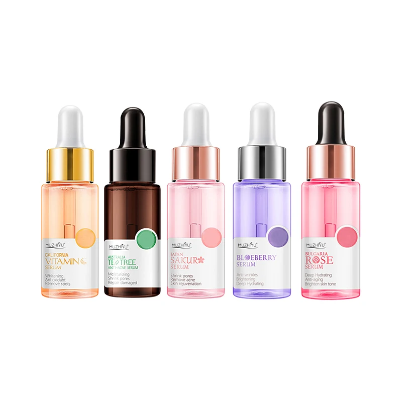 OEM Private Label Anti Aging Wrinkle Acne Dark Spot Remover Rose Whitening Vitamin C 24K Gold Face Serum
