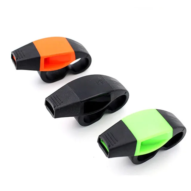 Macca soccer training Referee whistle finger Student teacher Game Sports Plastic soccer double cavity ring whistle