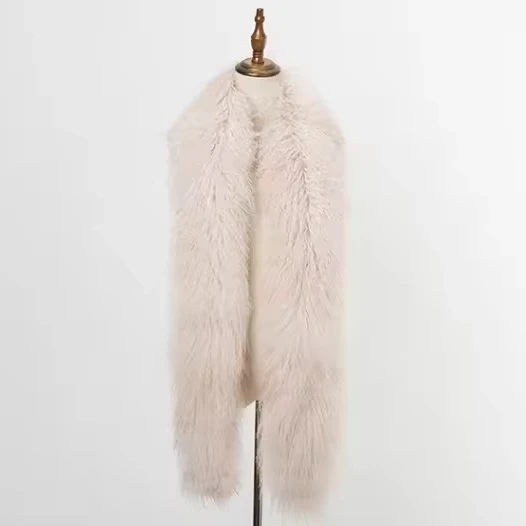 Шарф женский длинный из натурального монгольского меха