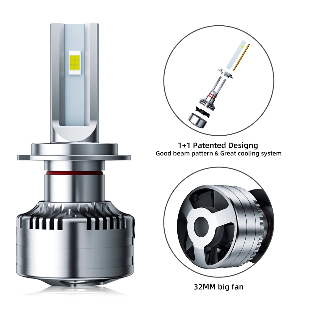 AURORA Patent 90W 22000LM car Led Headlight bulb H4/H7/H10/H11 Headlight Bulbs 9004/9007 car headlight lamp