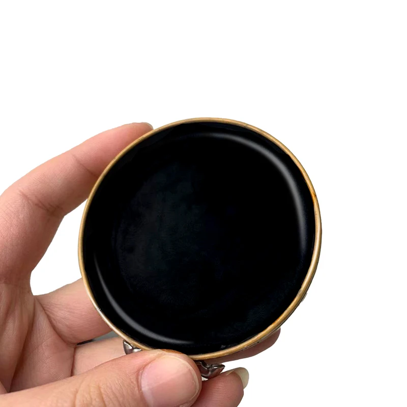 Custom  Nourish Soften Black Metal Tin Portable Leather Shine Shoe Wax Shoe Cream Cleaner Shoe Polish