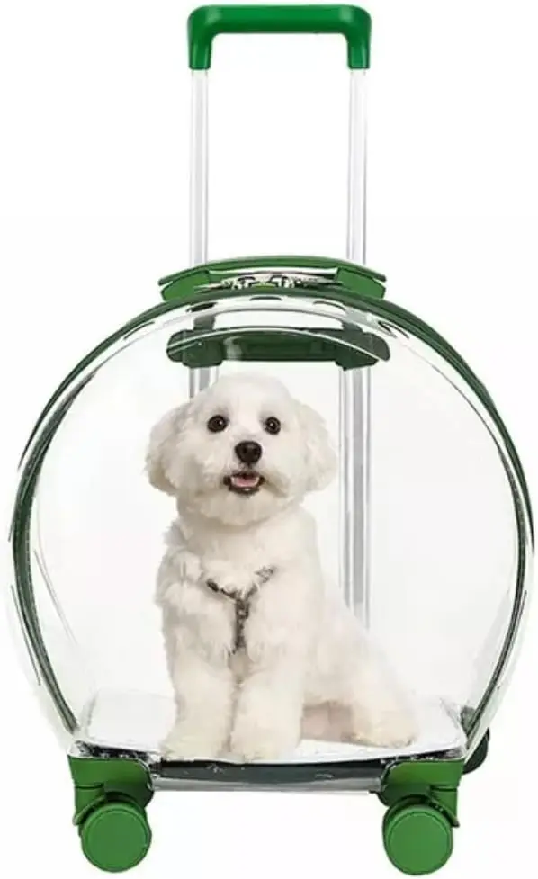 Pet Carrier with 2 Mats Clear Trolley pet Carrier