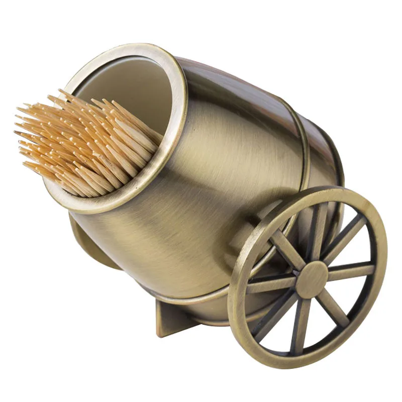 Металлическая домашняя креативная Ретро автоматическая коробка для зубочисток QIAN HU, банка для зубочисток, умный милый модный держатель для зубочисток