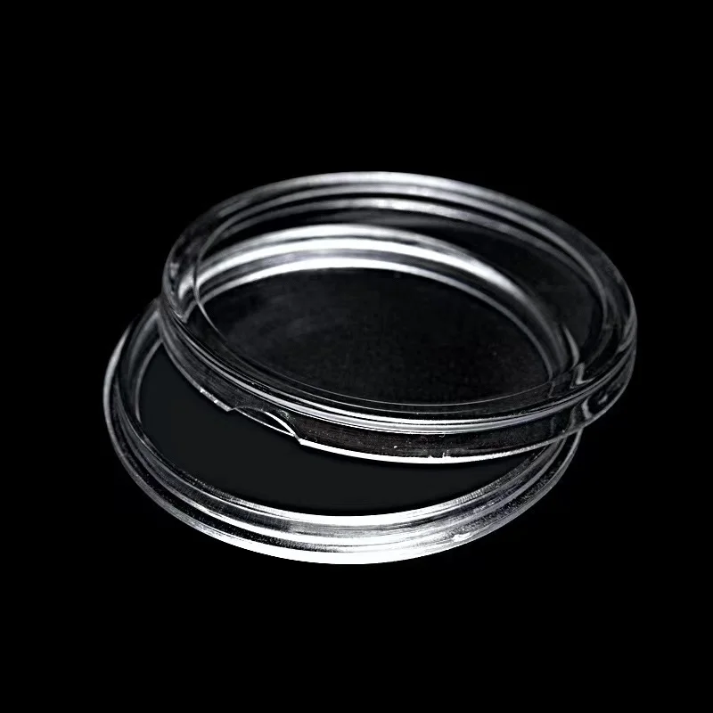 Factory supply low MOQ customized design clear round acrylic coin capsules storage box 39mm coin capsules