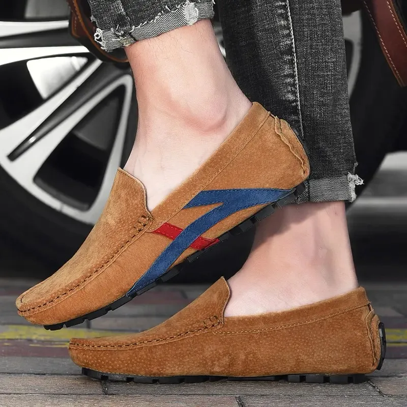 Мужская обувь без шнуровки; Повседневная Тканевая обувь; Водонепроницаемые мокасины; Нескользящие повседневные лоферы; Уличная на плоской подошве
