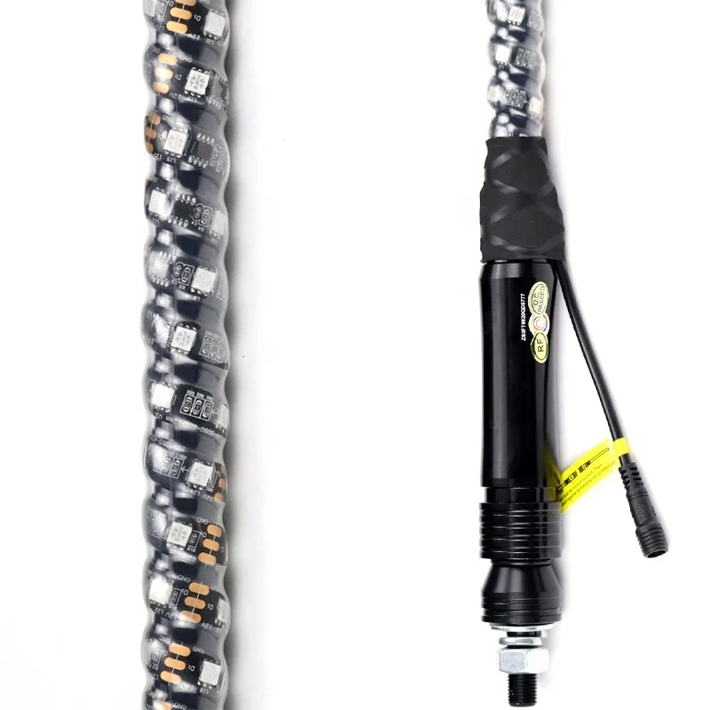 3ft LED Whip and 4pods Rock Lights Combo Kit Chase Moving Brake Turn Signal Flashing Strobe for ATV UTV RZR Can-Am SxS Sand Dune