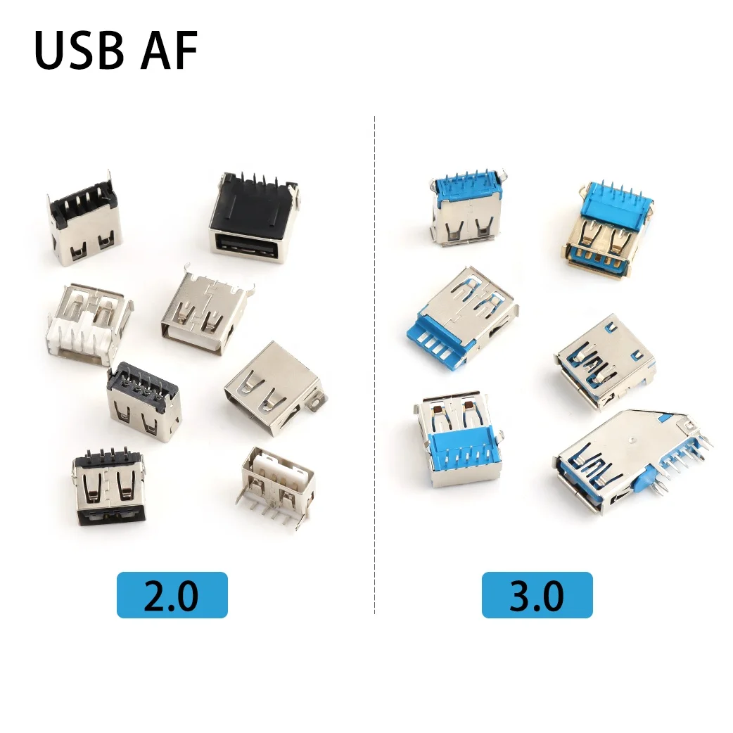 usb smt 3.0 flat female connector a type 3.0 female connector usb conector de carga type-a USB 2.0 female connector