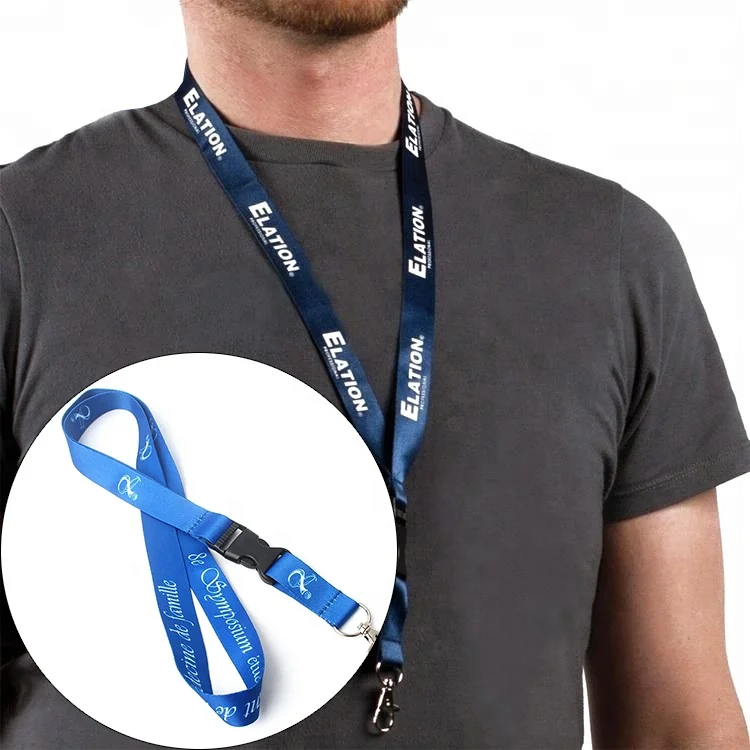 Wholesale Custom Dye Sublimation Printed ID Card Satin Breakaway Neck Lanyard with Own Name Logo