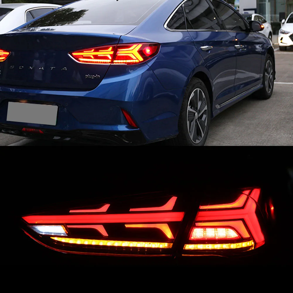 LED Tail Lamp+Turn Signal+Brake+Reverse LED Light Car Styling For Hyundai Sonata 9 Tail Lights 2018 2019