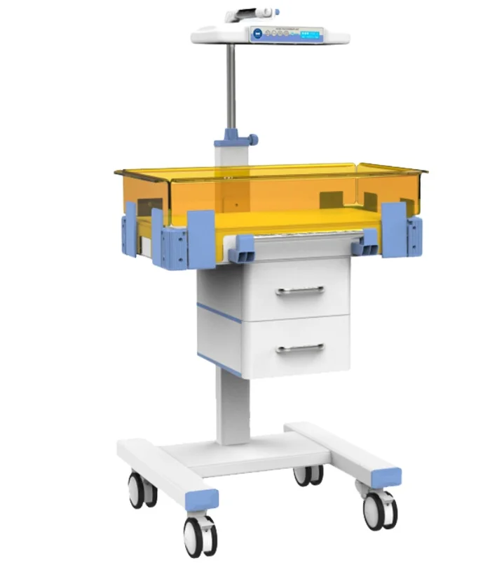 Anti-rusty aluminum alloy base infant warmer with phototherapy underneath infant warmer