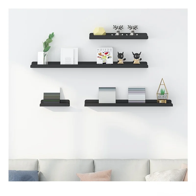 Amazon Hot Sell Nordic Metal Partition Wall Mount Shelf Hanging Bookshelf Floating Shelves