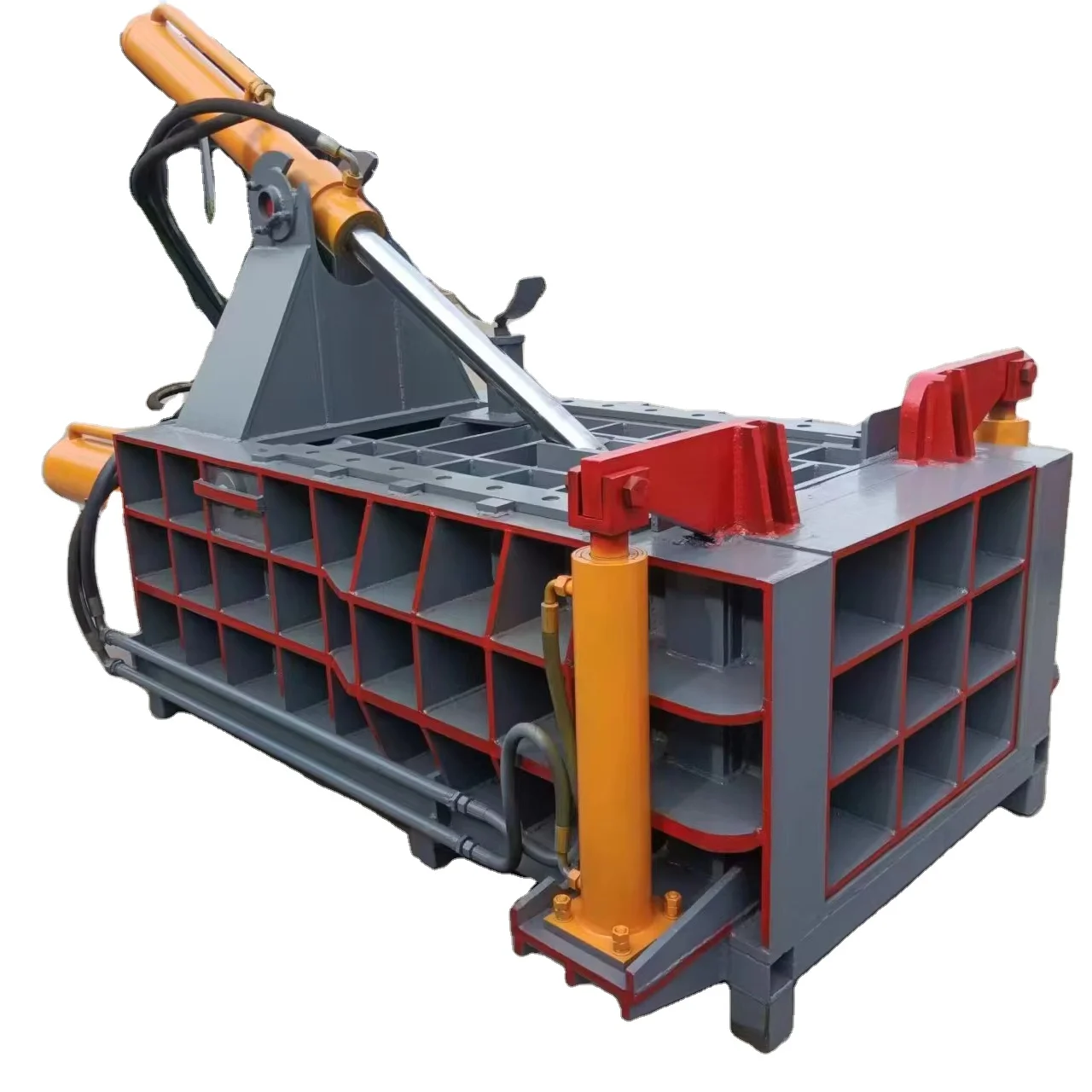 Automatic Scrap Metal Baler Machine Hydraulic Waste Iron Press Aluminum Stainless Steel Alloy-New Condition Motor Pump Bearing