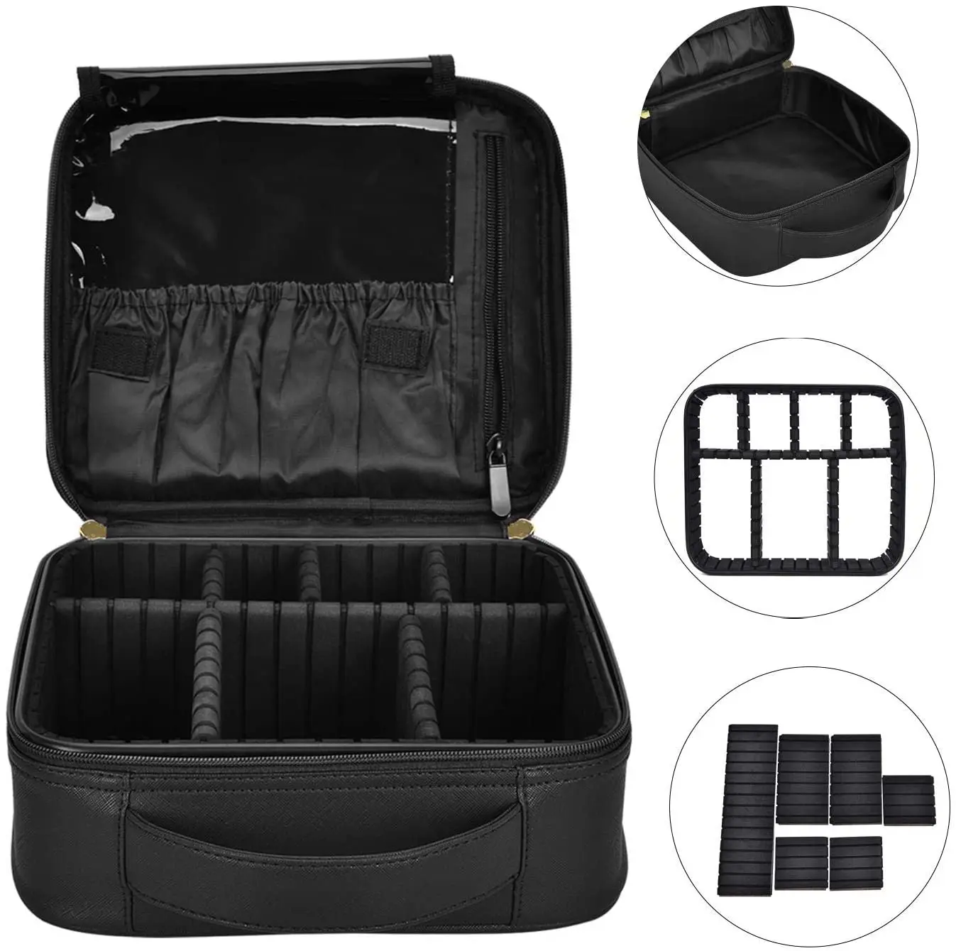 Multi-function Custom Logo Hard shell Skincare Machine make up EVA Toiletry Bag Cosmetic Tool Case With Inner Compartments