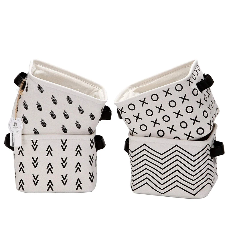 
Rectangular canvas basket colorful storage baskets cotton canvas laundry basket foldable cube storage bin 