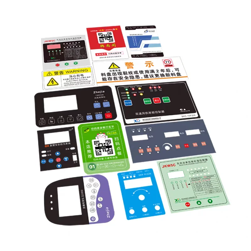 High Quality Wholesale Custom Strong Adhesive Printing Button Switch Membrane Control Panel PVC stickers
