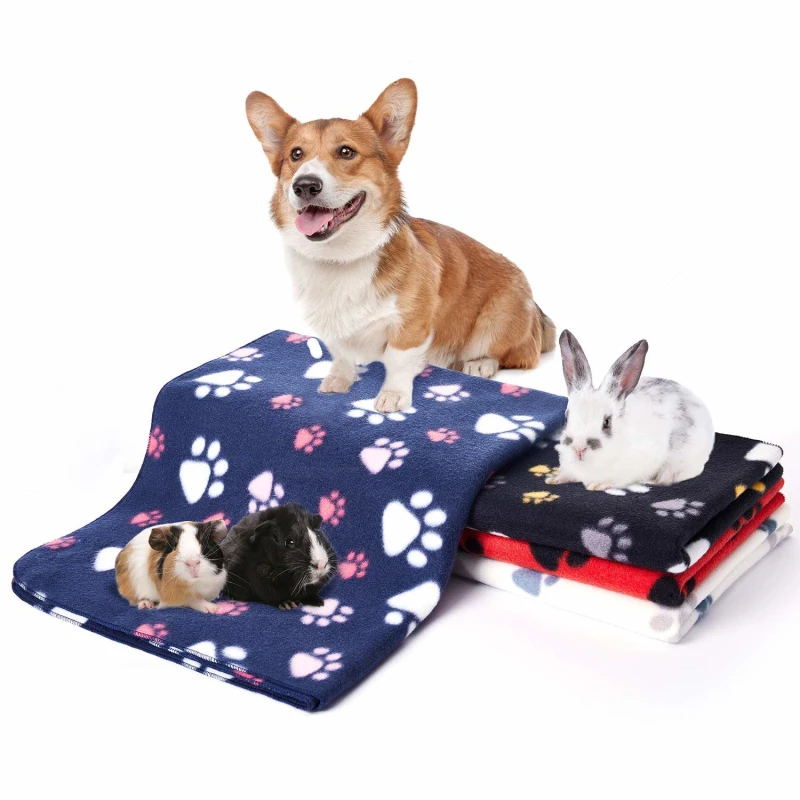 Soft high quality cozy lifgtweight Dogs Sleeping Bed Cover custom print Fleece Animal Dog Cat Pet travel Blankets